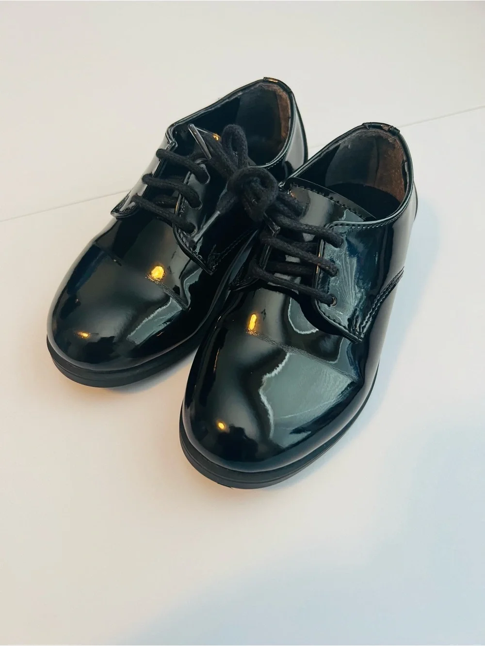 Moustache Patent Lace Dress Shoes (24 EU - 8 Toddler US)